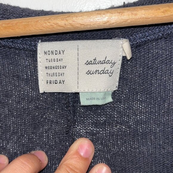 Anthropologie Black Tie-Front Cardigan Sweater By Saturday/Sunday Cotton/Polyest - Picture 11 of 11